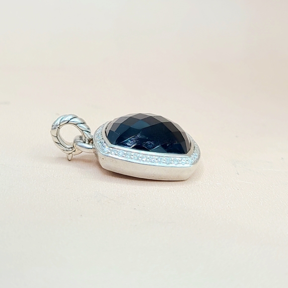 David Yurman Albion 17mm Black Onyx Diamond Pendant Enhancer - Picture 5 of 8